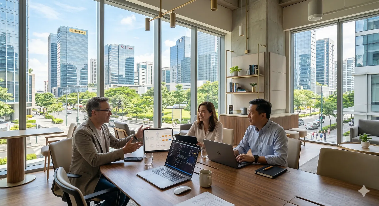 Bleunk senior team collaborating in our BGC studio